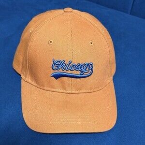 Cuidado con el Perro Chicago Script Logo Baseball Cap Tan Adjustable Strapback